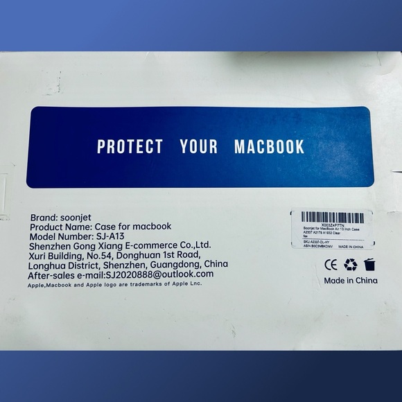 MacBook Air 13inch  Protective Plastic Hard Shell Case Cover By Soojet - Picture 5 of 6